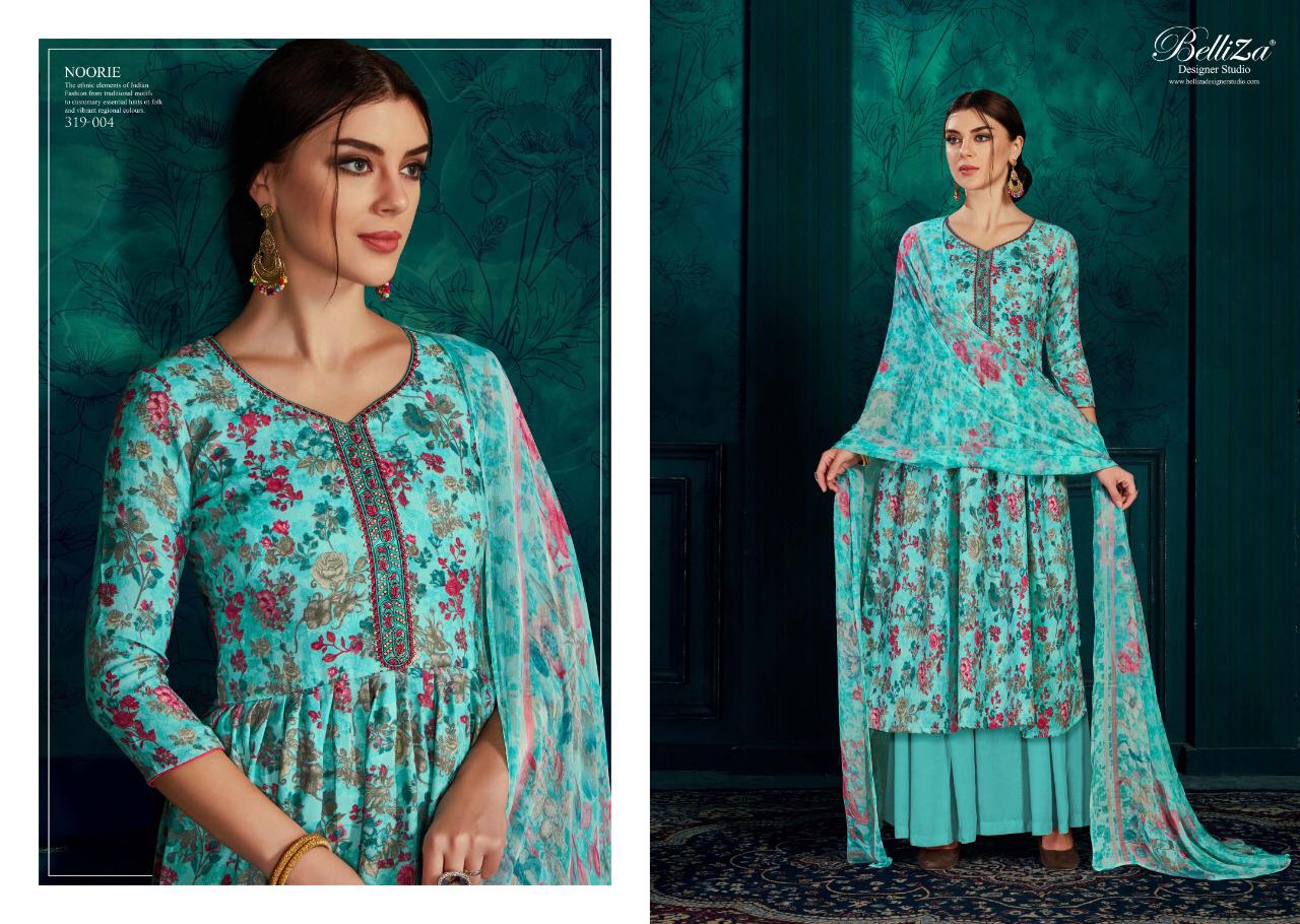 Belliza designer studio noorie pashmina exclusive print salwar suit catalog