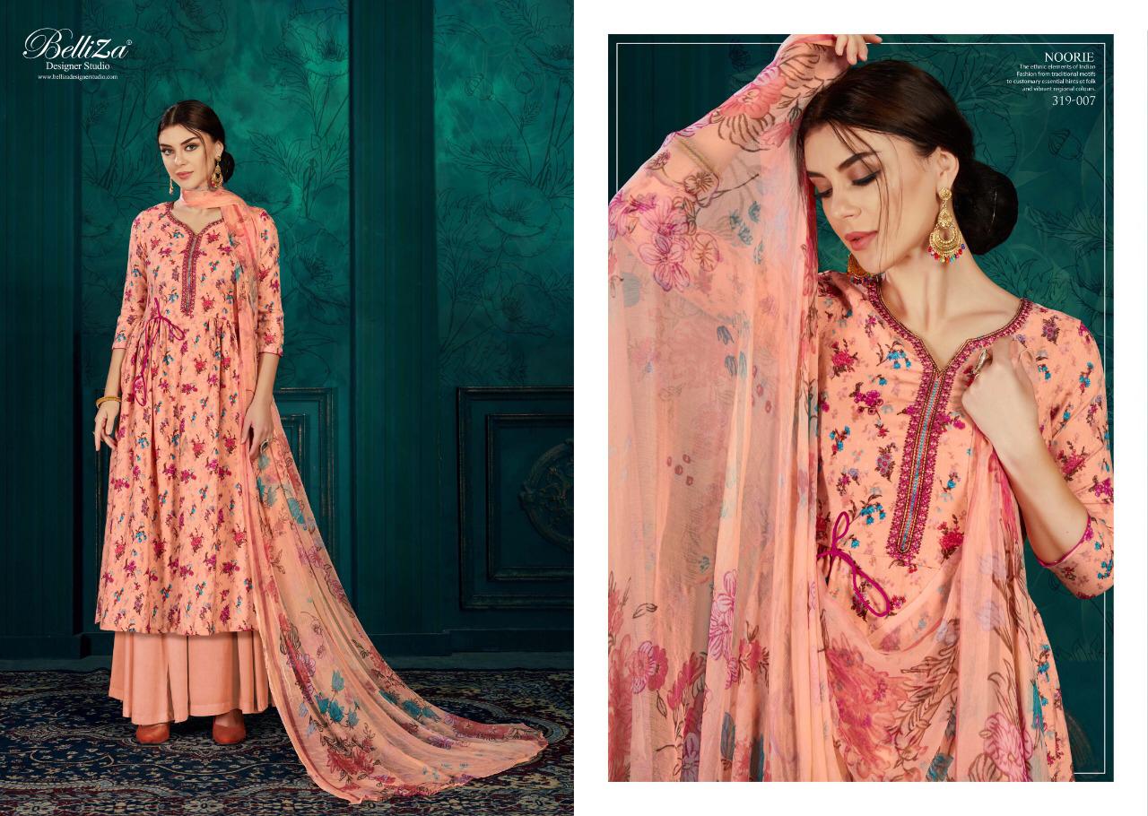 Belliza designer studio noorie pashmina exclusive print salwar suit catalog