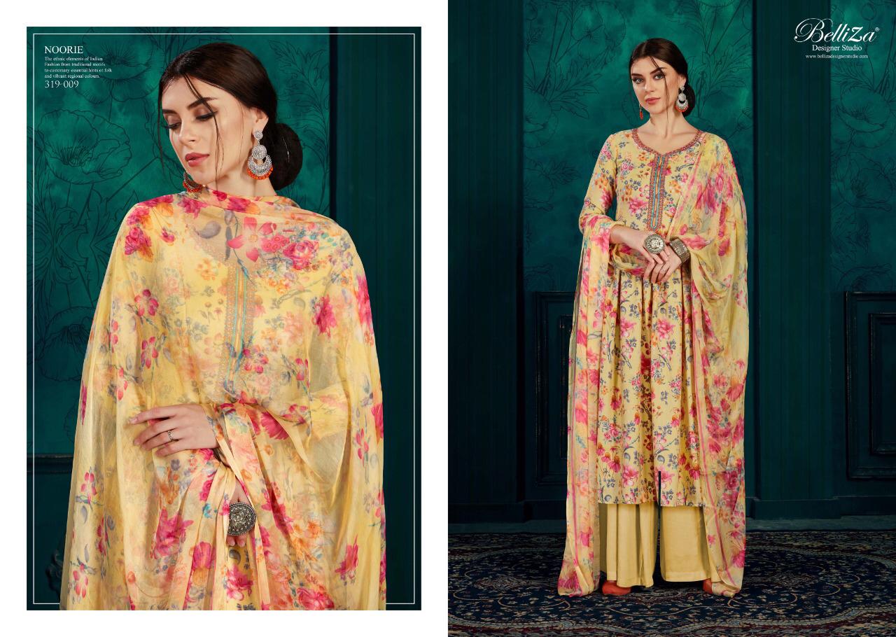 Belliza designer studio noorie pashmina exclusive print salwar suit catalog