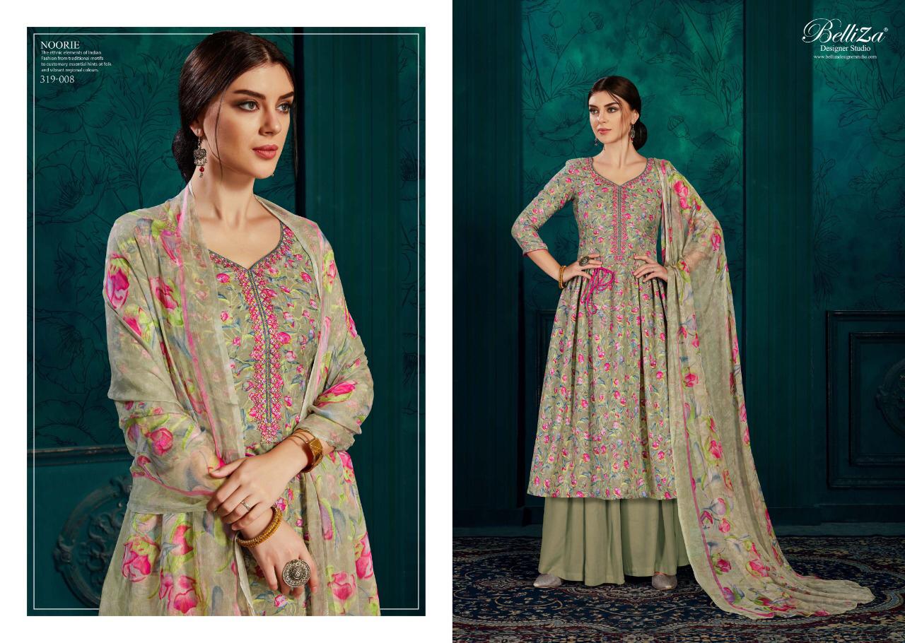 Belliza designer studio noorie pashmina exclusive print salwar suit catalog