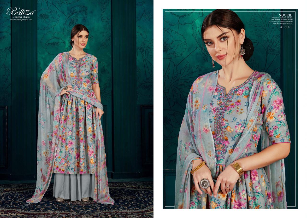 Belliza designer studio noorie pashmina exclusive print salwar suit catalog