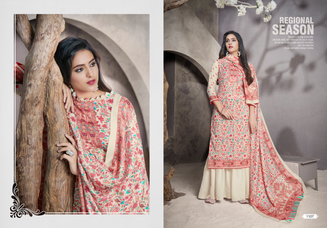 bipson Kashmiri Queen  6 pashmina authentic fabric salwar suit catalog