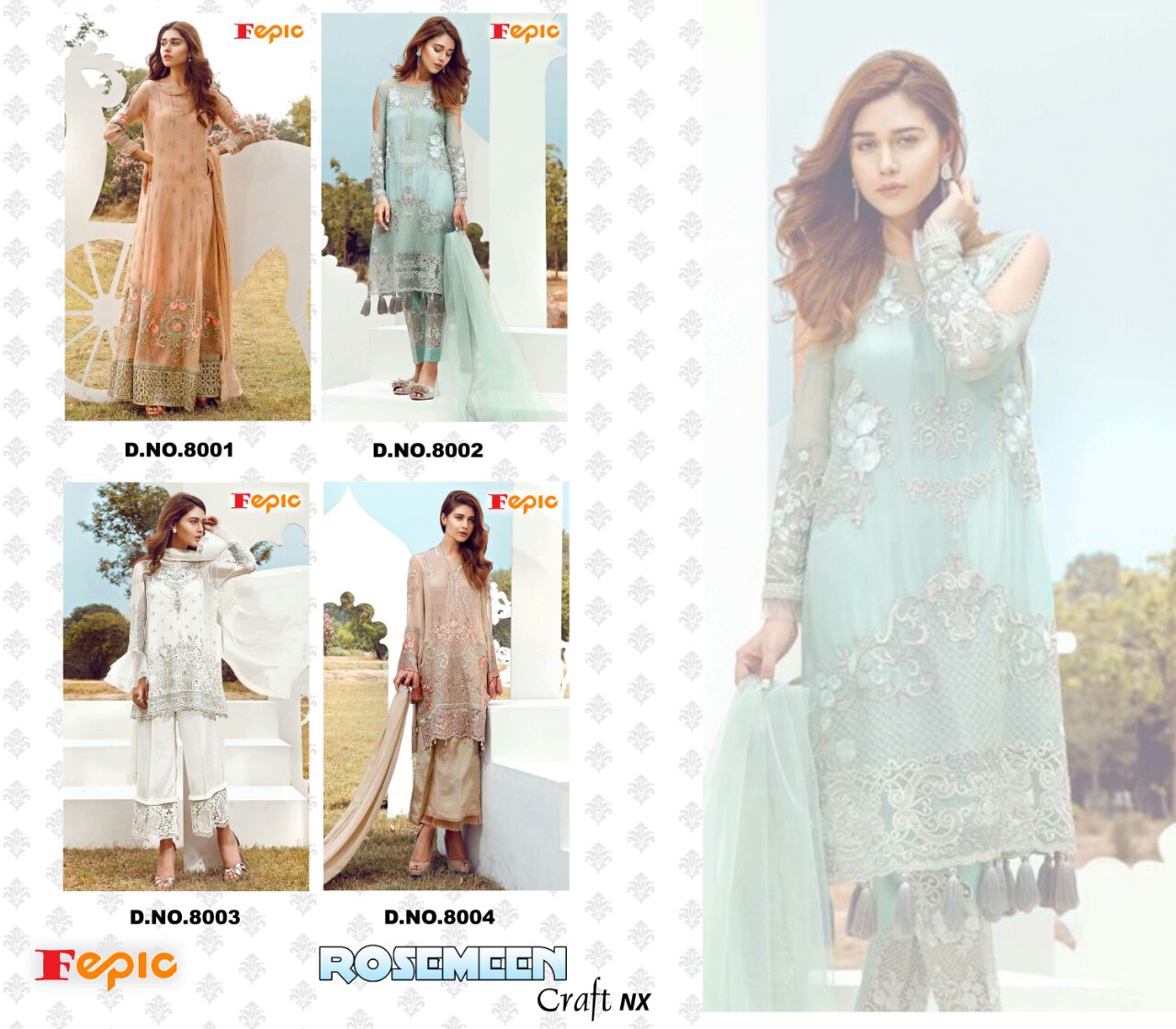 fepic rosemeen craft nx new and modern style salwar suit catalog