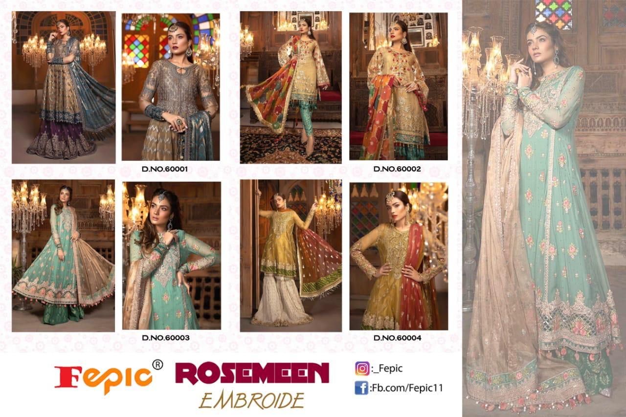 fepic rosemeen embroide regal look salwar suit catalog