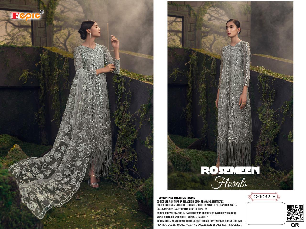 fepic rosemeen florals net elegant salwar suit catalog