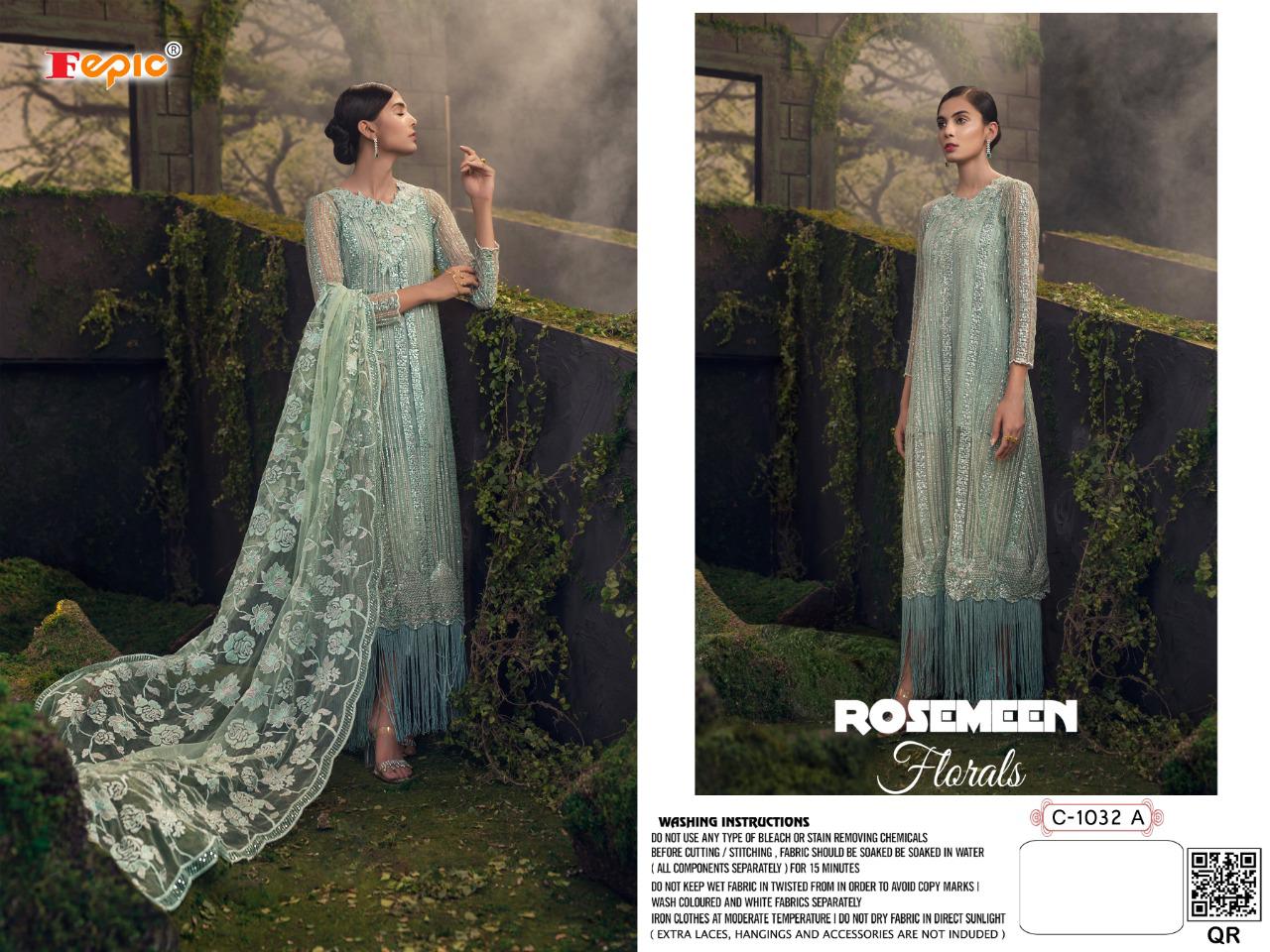 fepic rosemeen florals net elegant salwar suit catalog