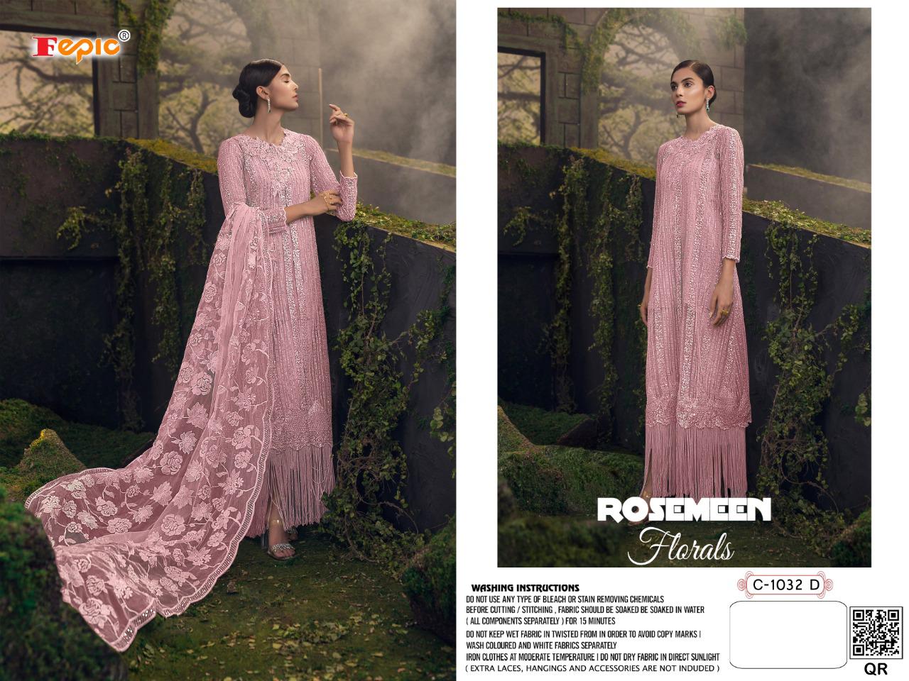 fepic rosemeen florals net elegant salwar suit catalog