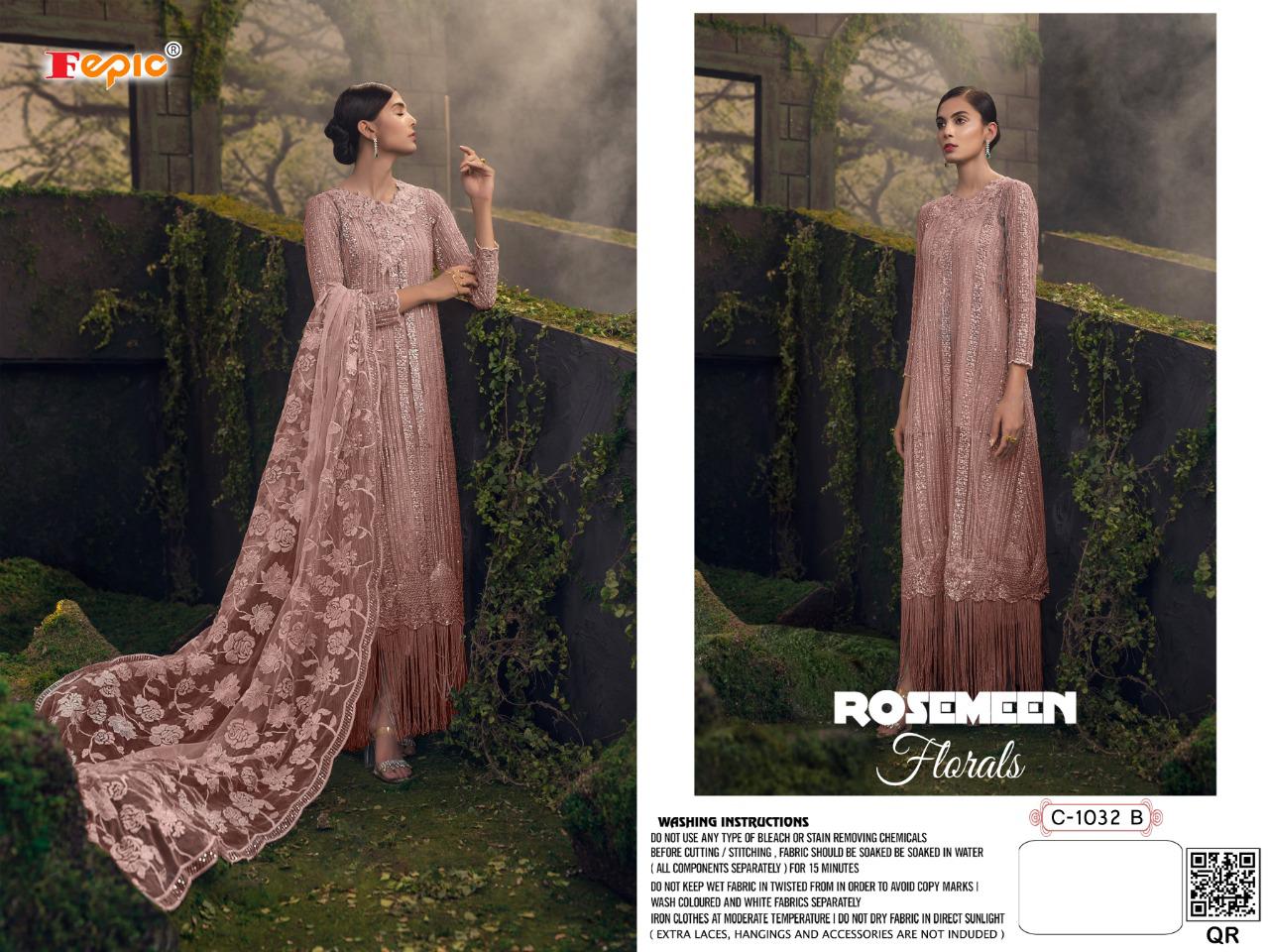 fepic rosemeen florals net elegant salwar suit catalog