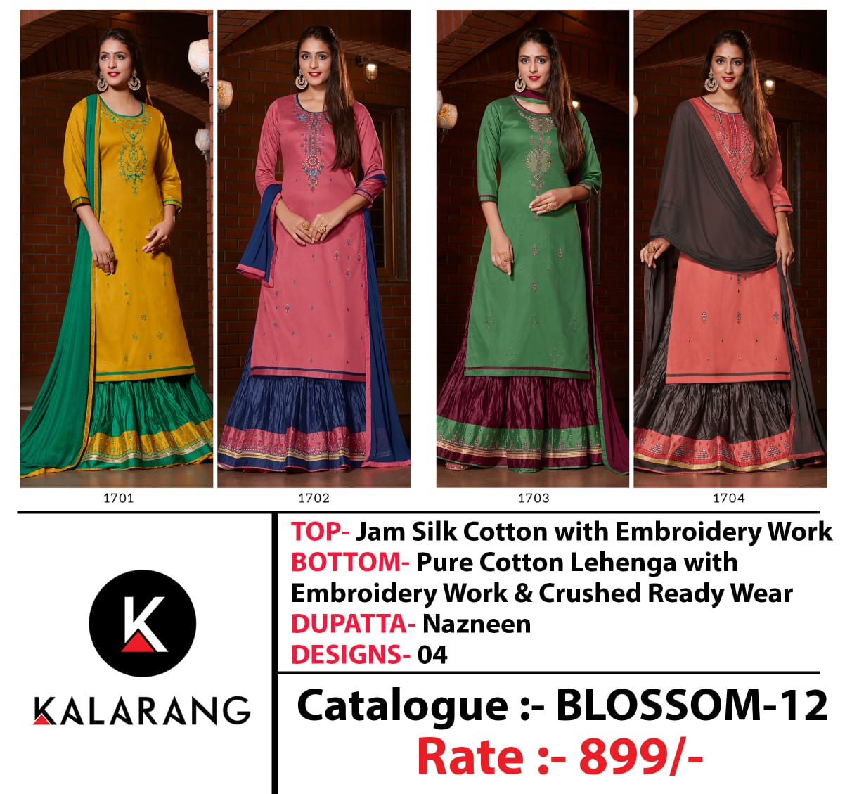 Kalarang blossom vol 12 gorgeous stylish look beautifully designed Salwar suits