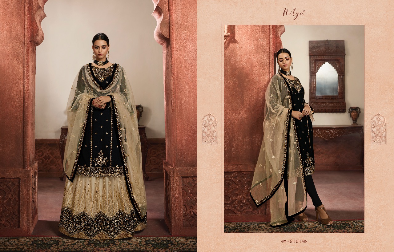 Lt fabrics nitya vol 161 beautiful wedding Wear Designer sharara salwar Kameez Collection