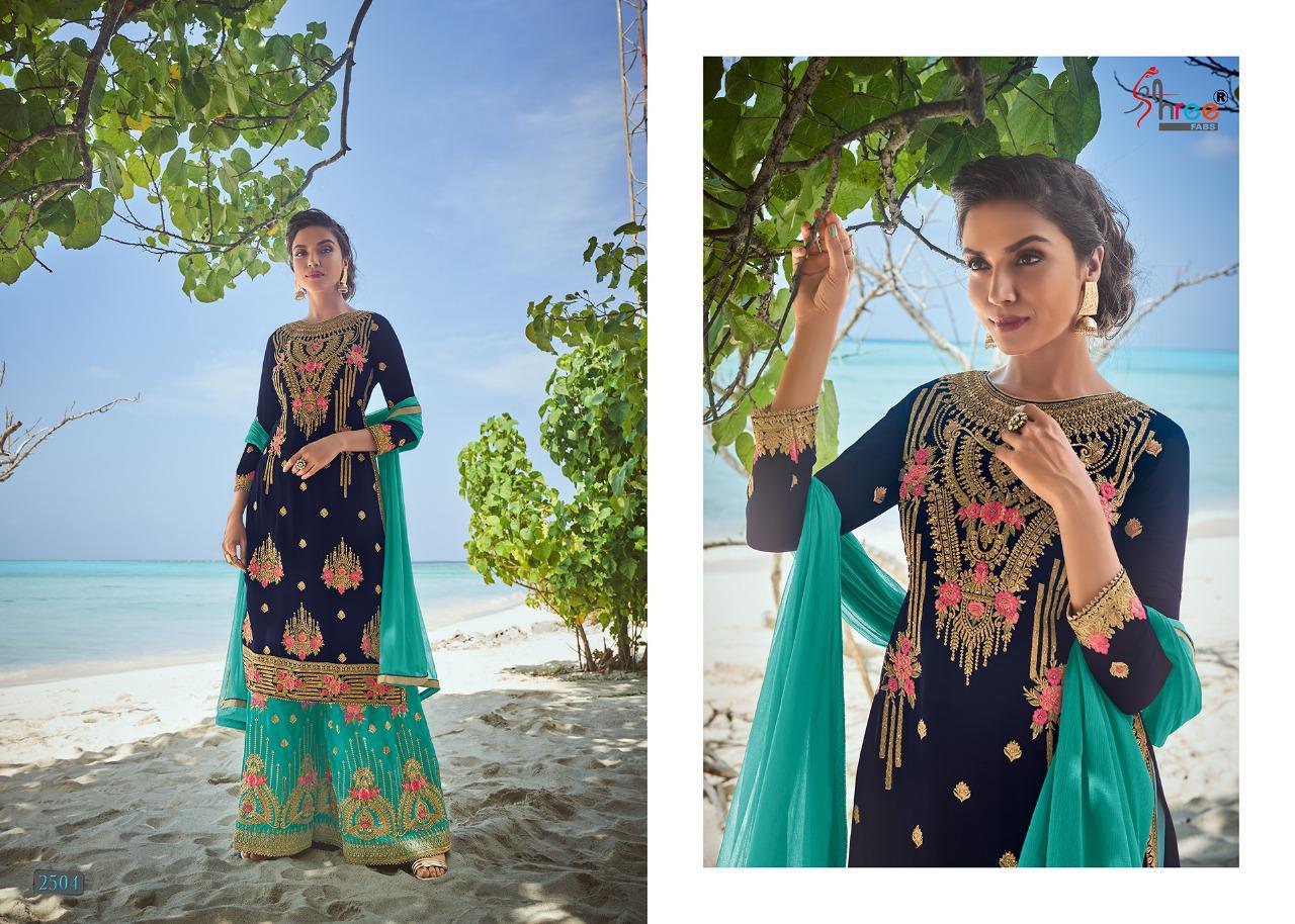 shree fabs shagun georgette festive look sharara catalog