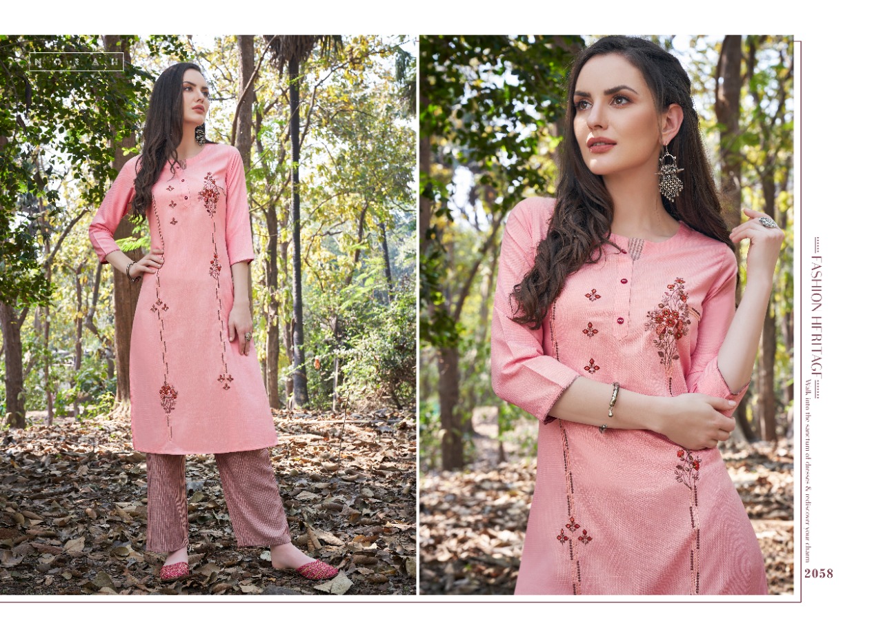 tunic house nippon pant rayon  catchy look kurti with pant catalog