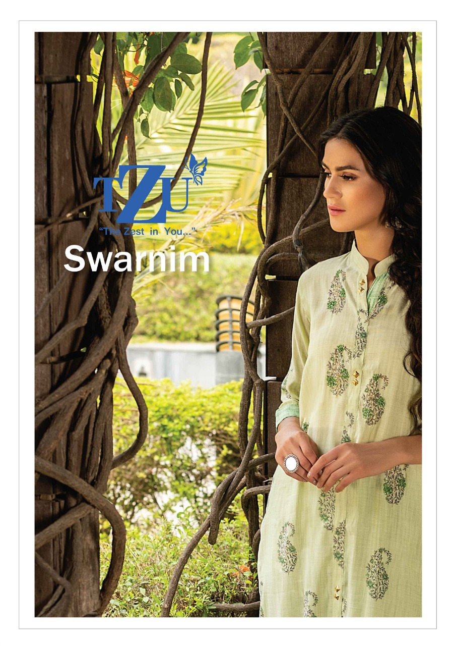 tzu swarnim silk gorgeous look kurti with bottom catalog