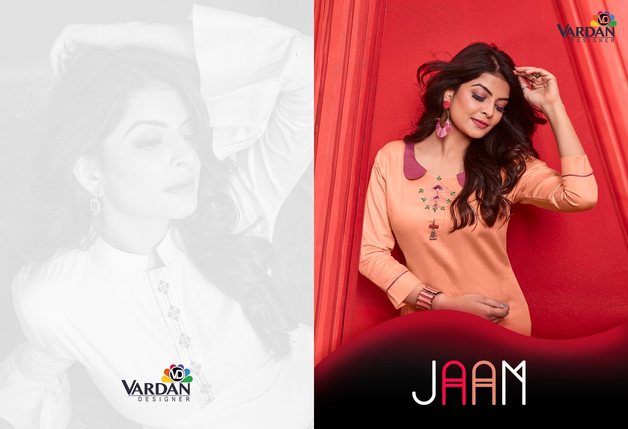 vardan designer jaam vol 1 cotton authentic fabric kurti catalog