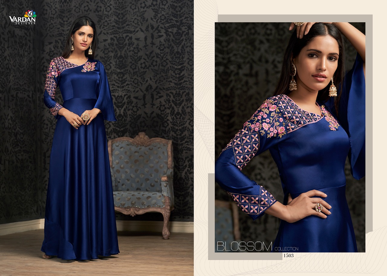 vardan designer Navya Vol 15 georgette gorgeous look  gown catalog