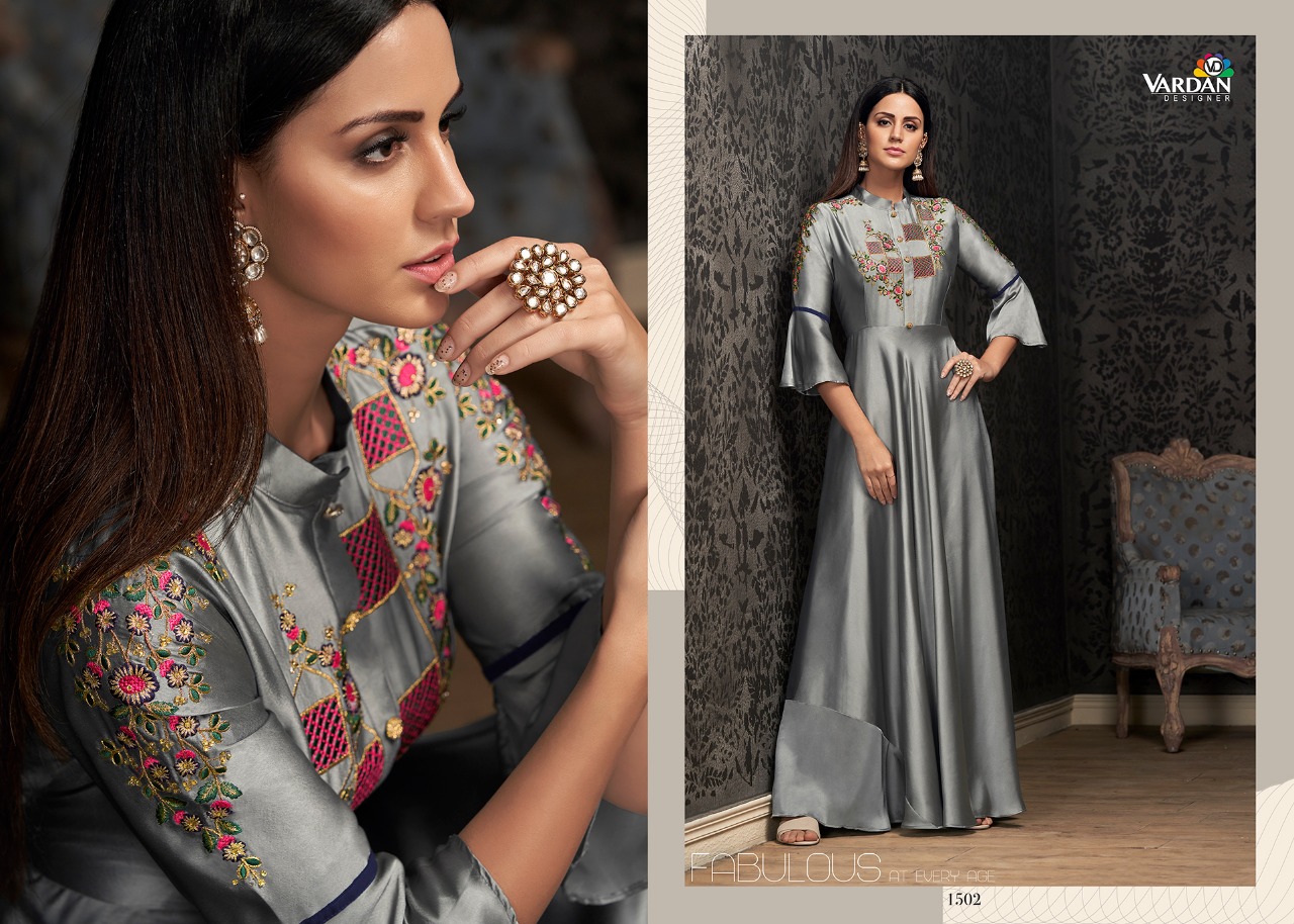 vardan designer Navya Vol 15 georgette gorgeous look  gown catalog