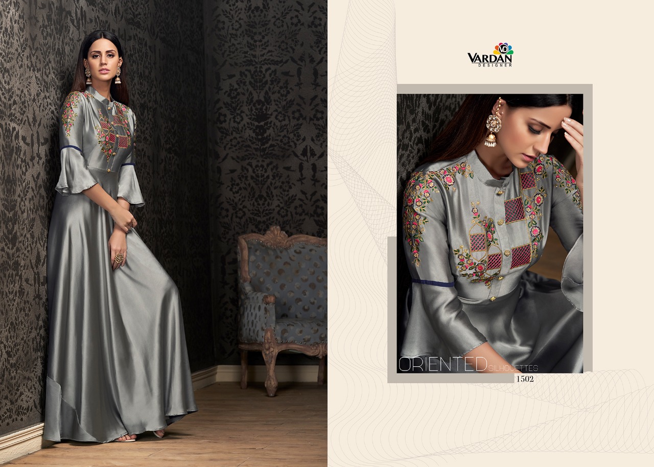 vardan designer Navya Vol 15 georgette gorgeous look  gown catalog