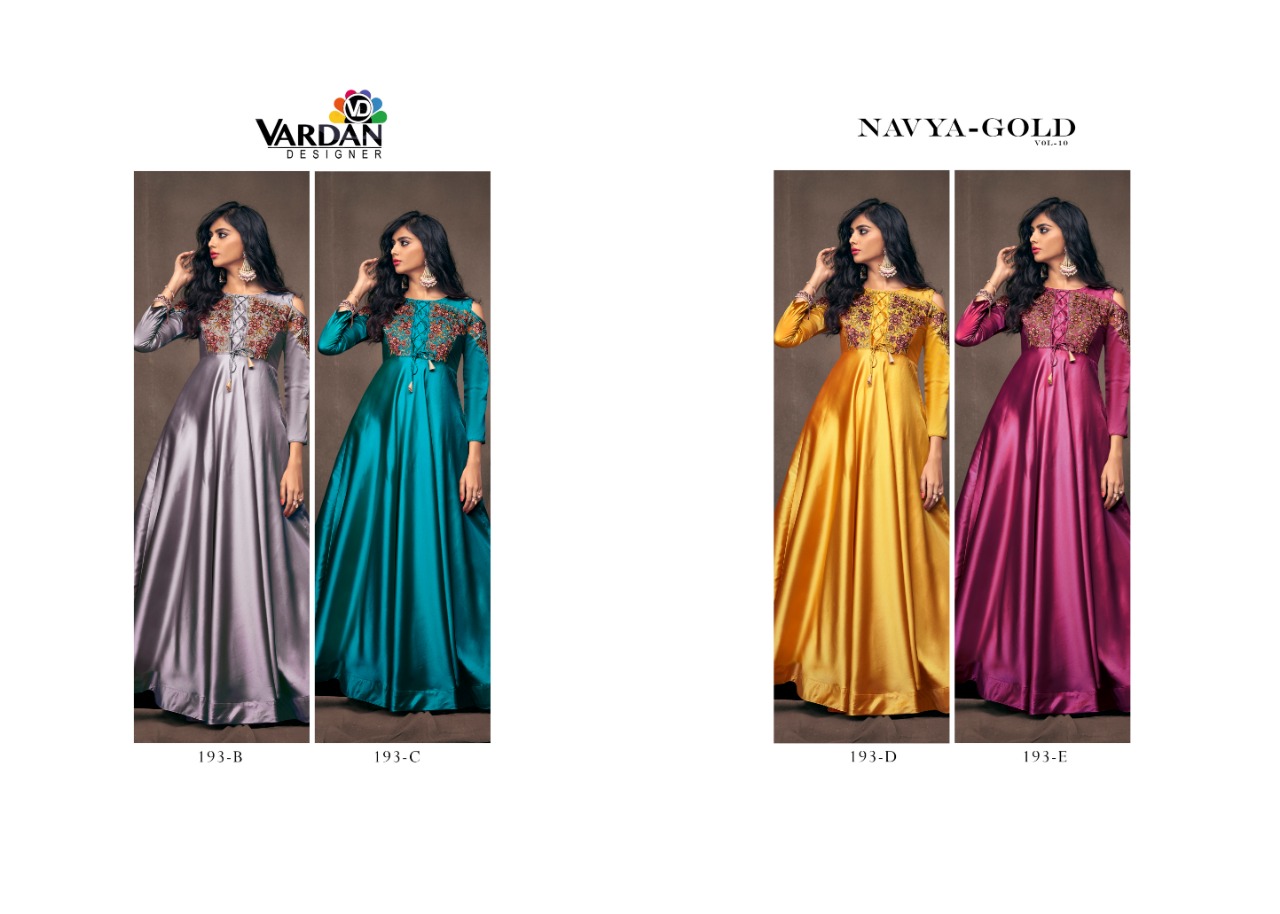 vardan desinger Navya Vol 10 Gold tapeta innovative style gown catalog