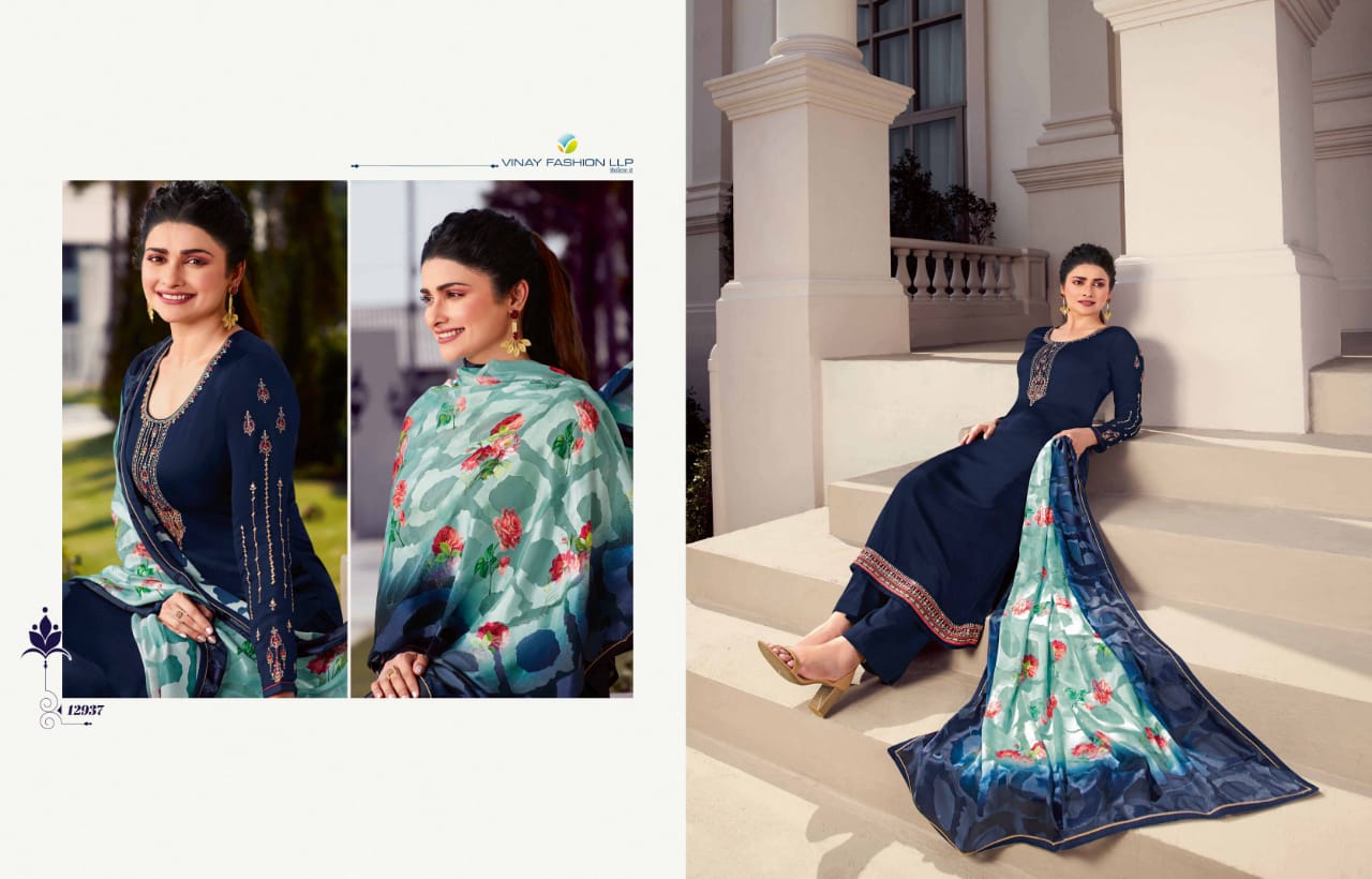 Vinay Fashion Kaseesh haseena satin festival  look salwar suit catalog