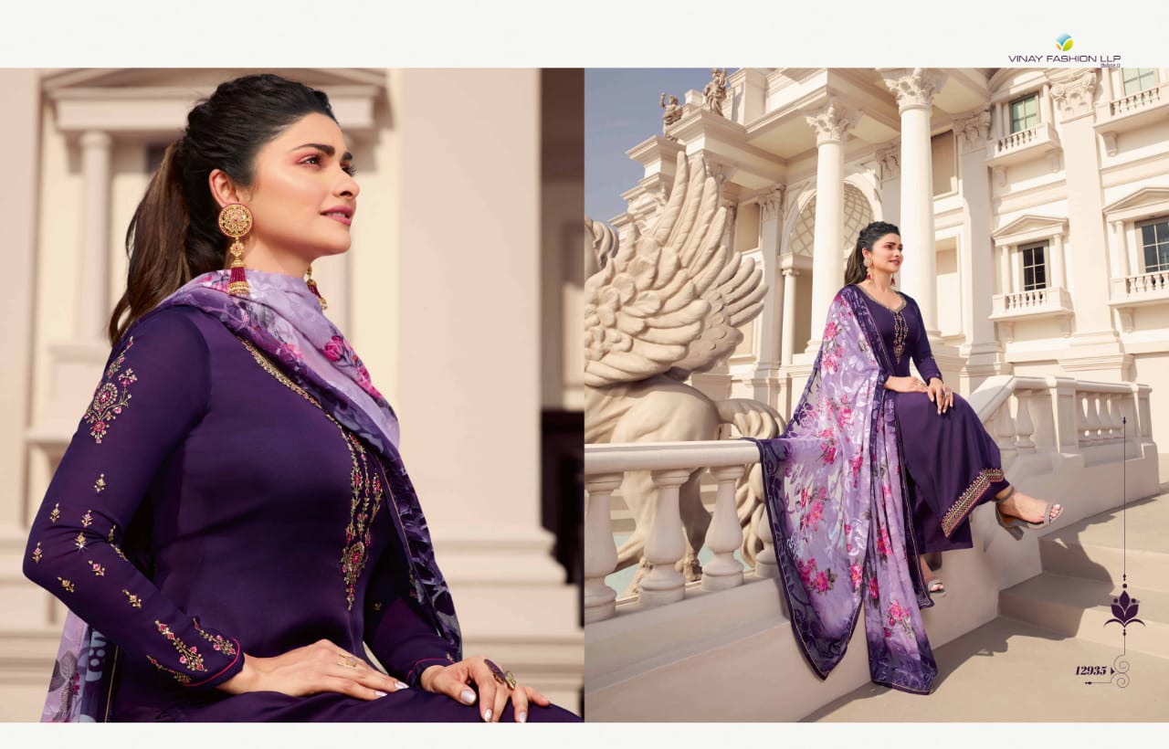 Vinay Fashion Kaseesh haseena satin festival  look salwar suit catalog