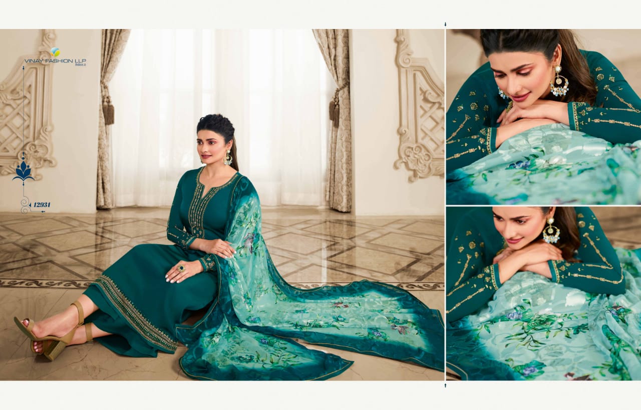 Vinay Fashion Kaseesh haseena satin festival  look salwar suit catalog