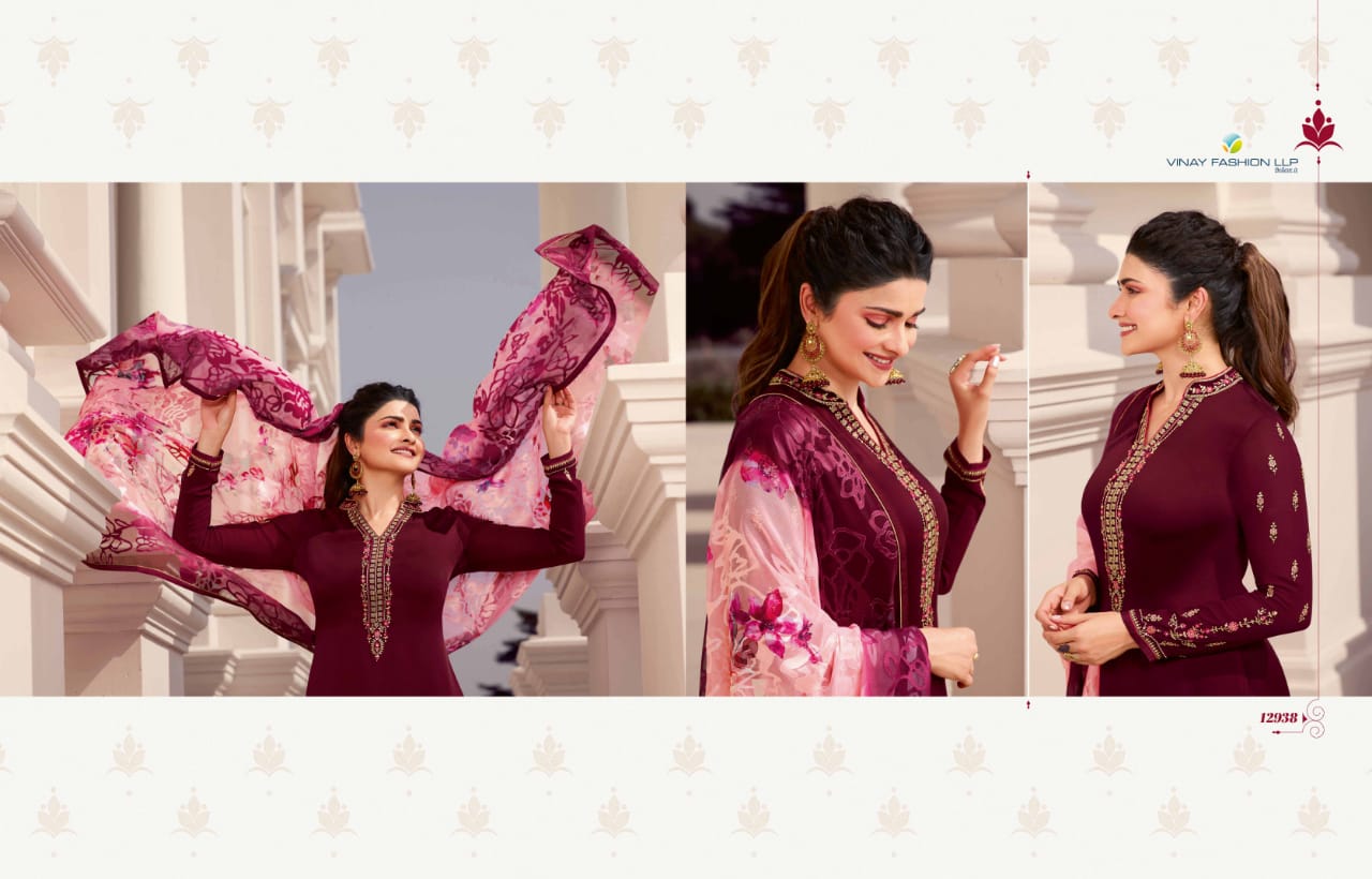 Vinay Fashion Kaseesh haseena satin festival  look salwar suit catalog