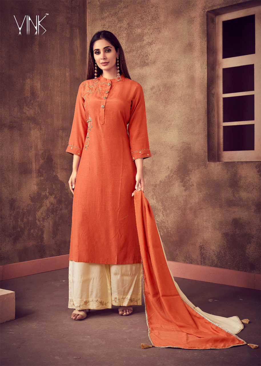 vink sabhya new and modern style kurta bottom and dupatta catalog