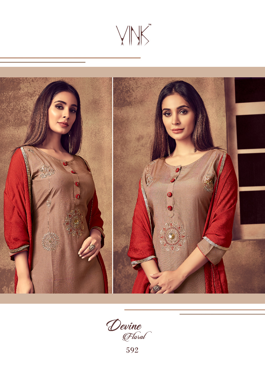 vink sabhya new and modern style kurta bottom and dupatta catalog