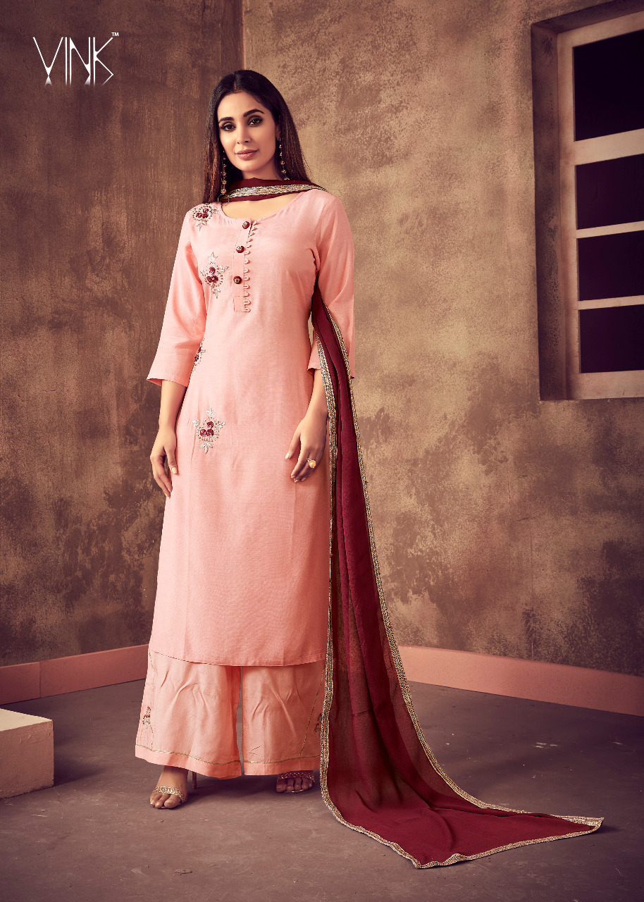 vink sabhya new and modern style kurta bottom and dupatta catalog