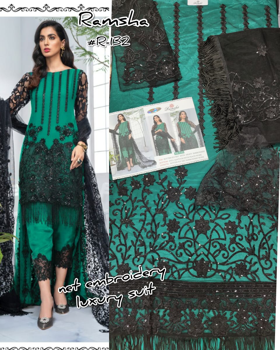 Ramsha R-132 Rama Salwar Kameez Net Singles