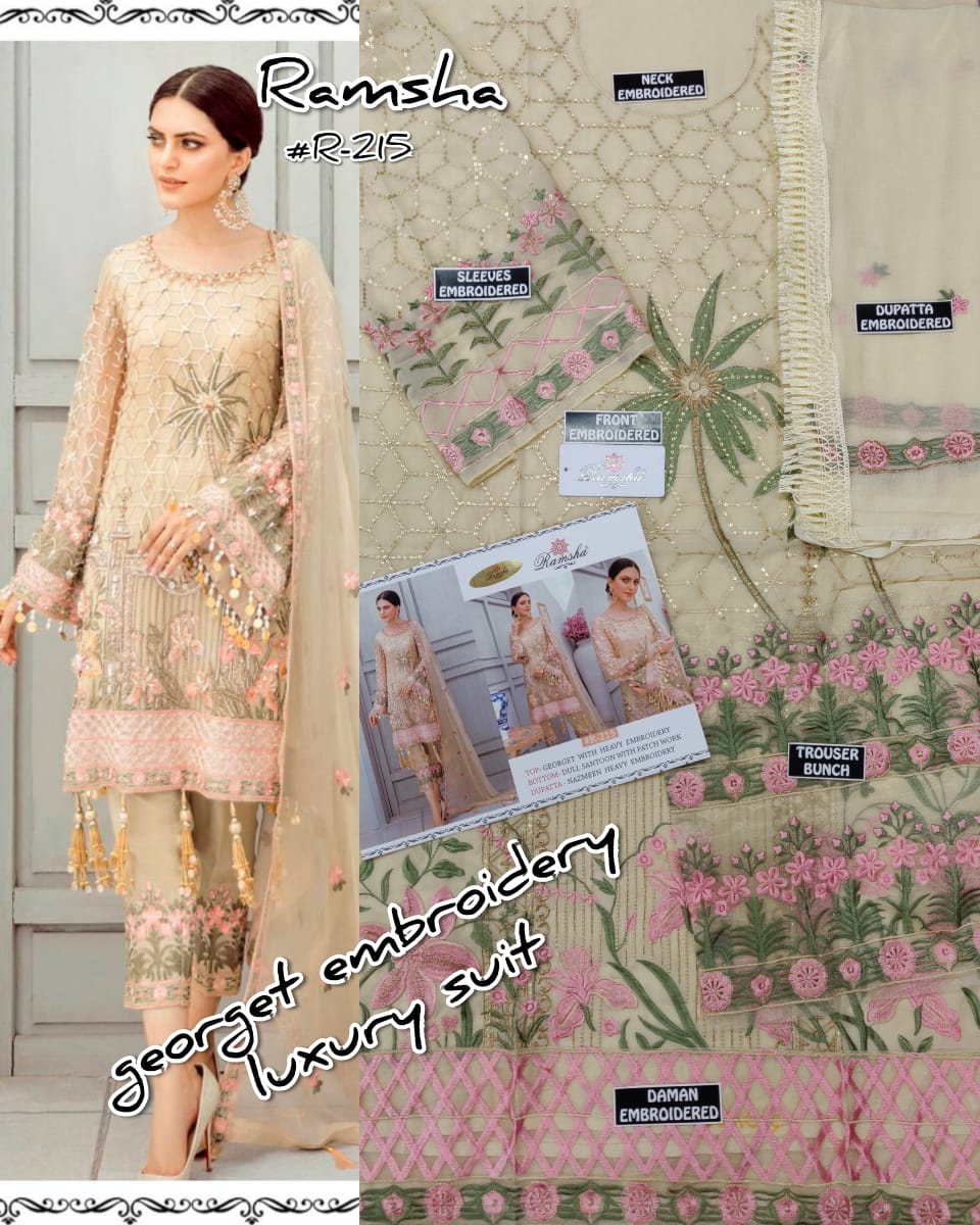 Ramsha R-215 Salwar Kameez Georgette Singles