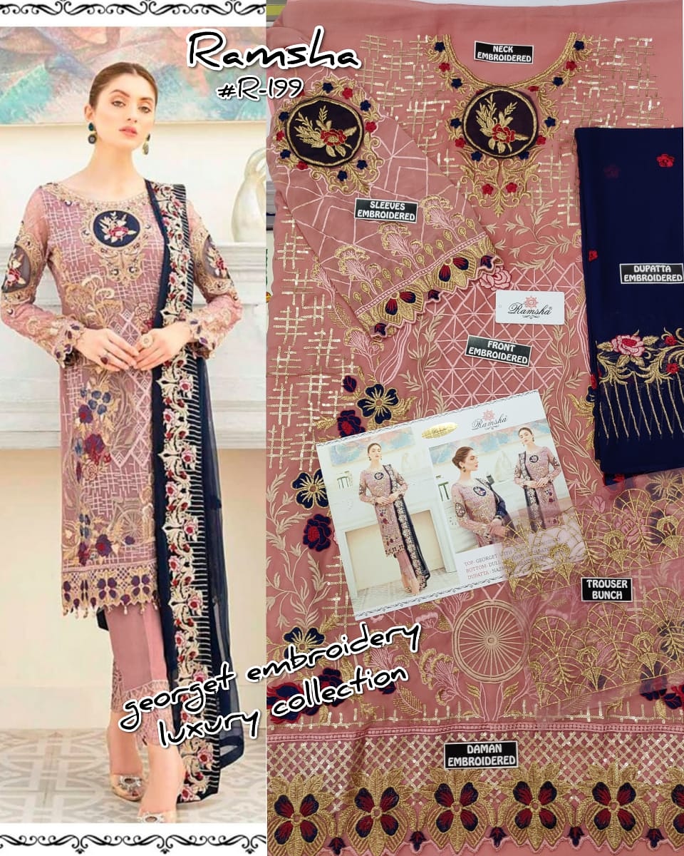 Ramsha R-199 Salwar Kameez Georgette Singles