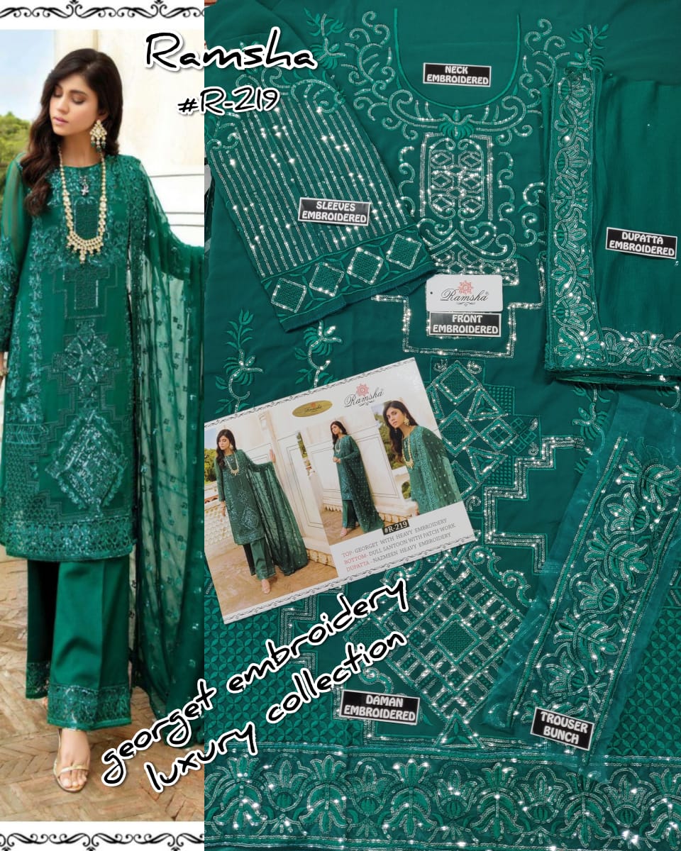 Ramsha R-219 Salwar Kameez Georgette Singles