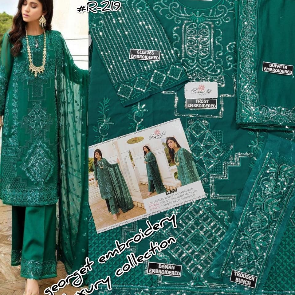 Ramsha R-219 Salwar Kameez Georgette Singles