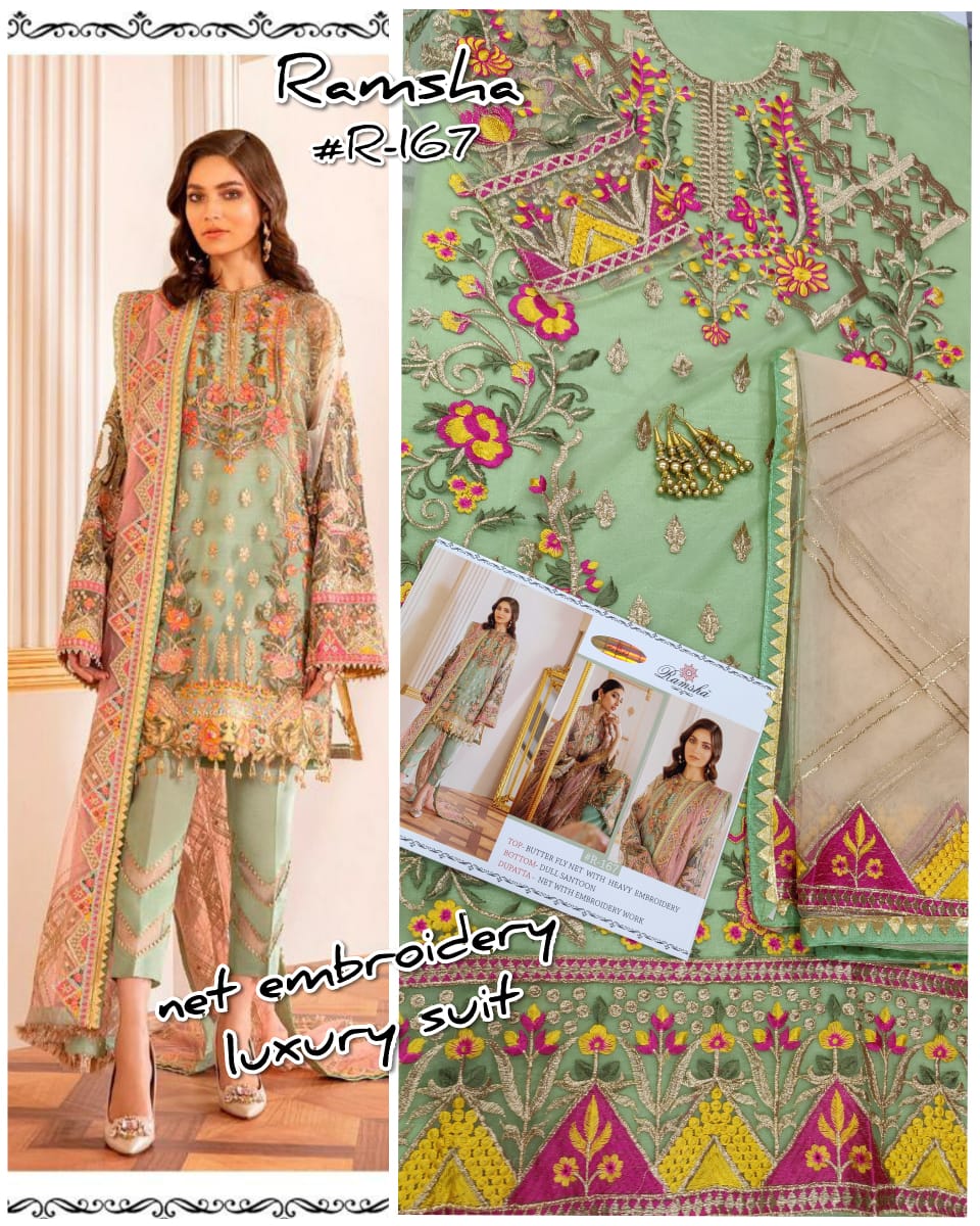 Ramsha R-167 Salwar Kameez Net Singles