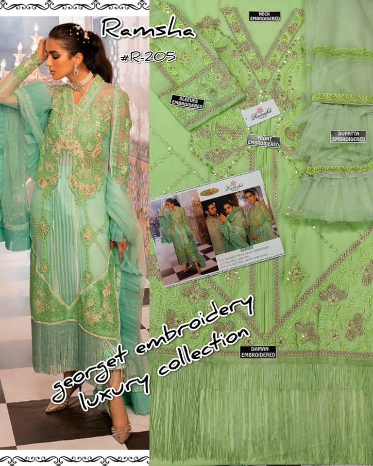 Ramsha R-205 Salwar Kameez Georgette Singles