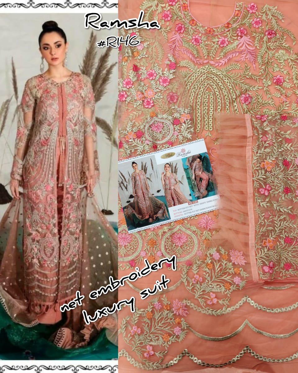 Ramsha R-146 Salwar Kameez Net Singles