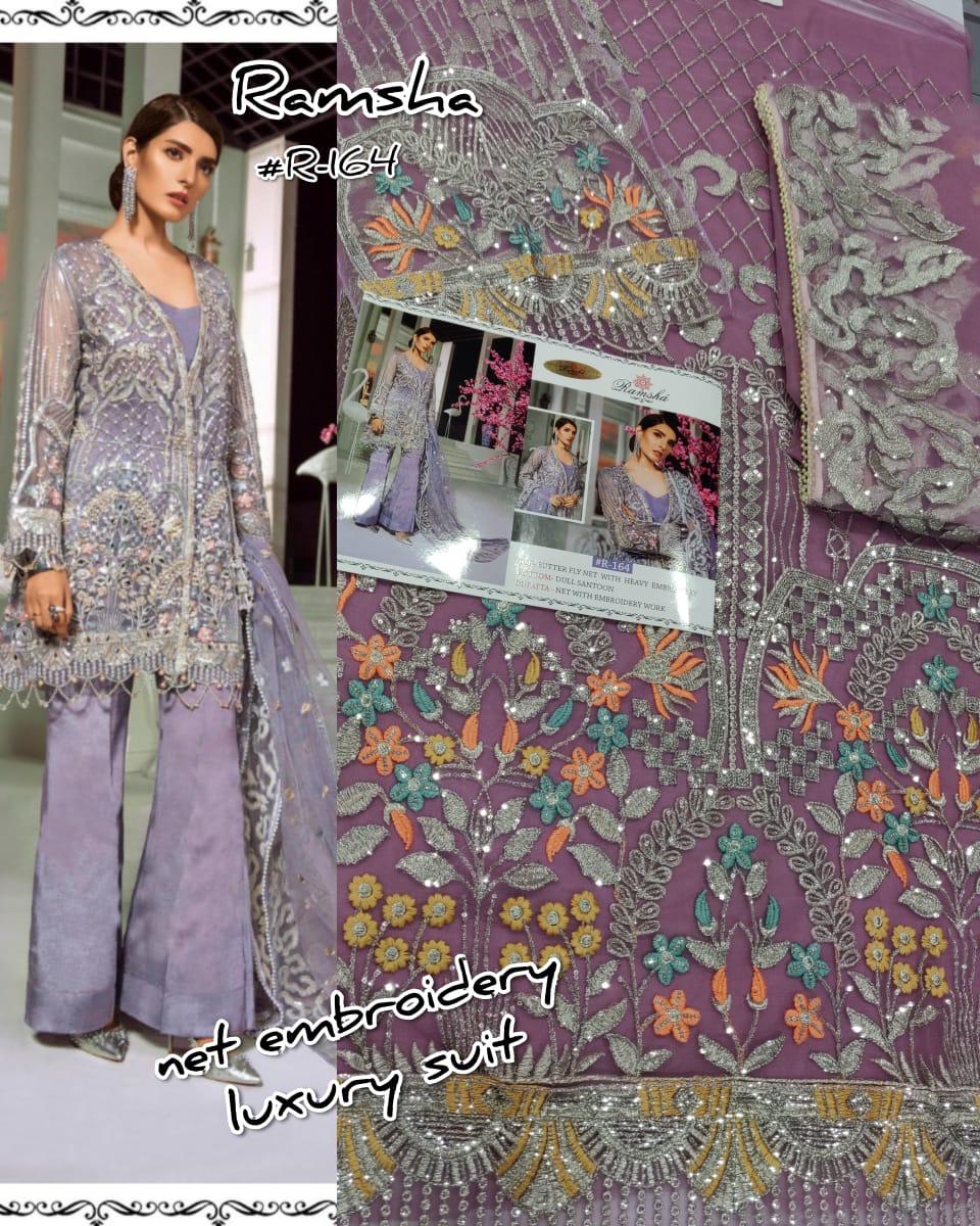 Ramsha R-164 Salwar Kameez Net Singles