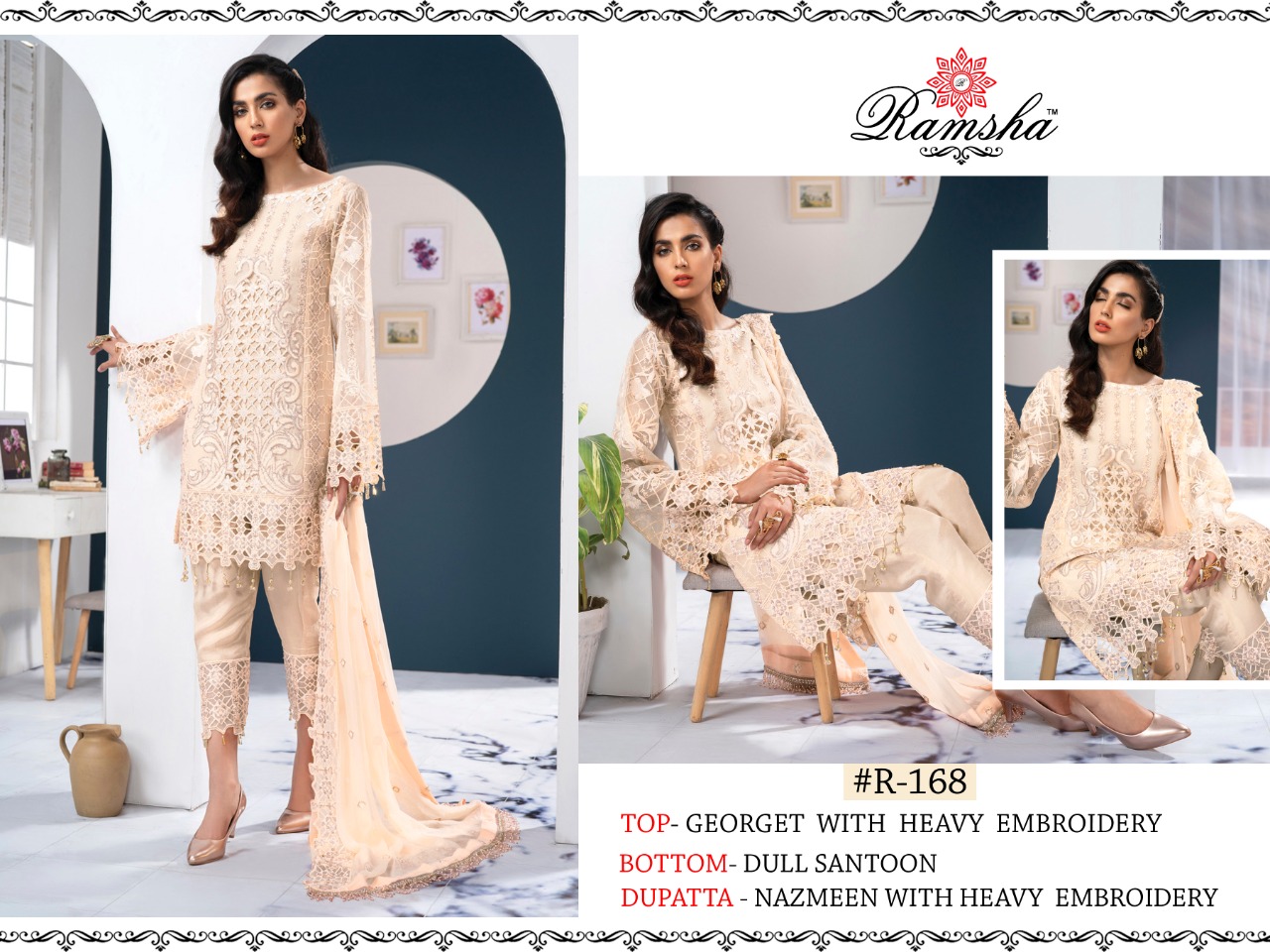 Ramsha R-168 Salwar Kameez Georgette Singles