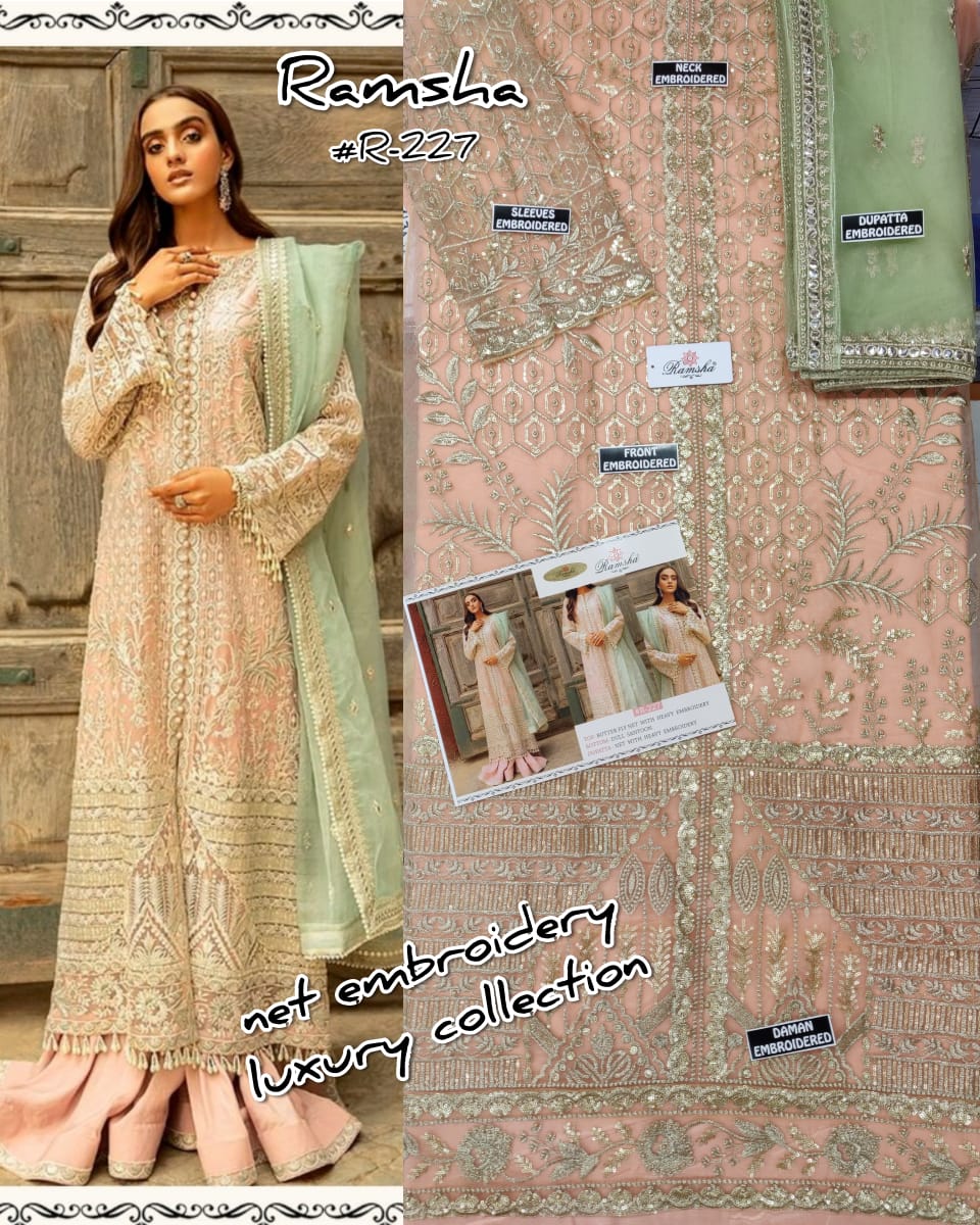 Ramsha R-227 Salwar Kameez Net Singles