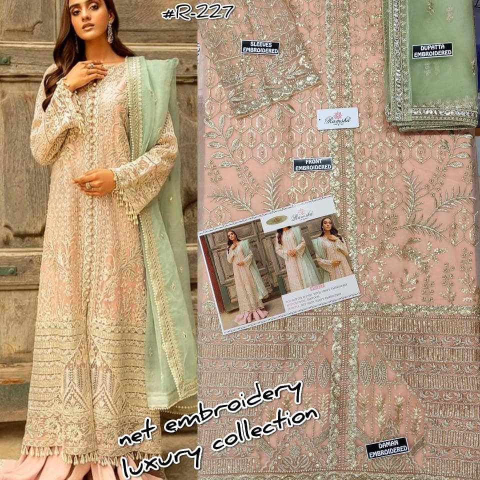 Ramsha R-227 Salwar Kameez Net Singles