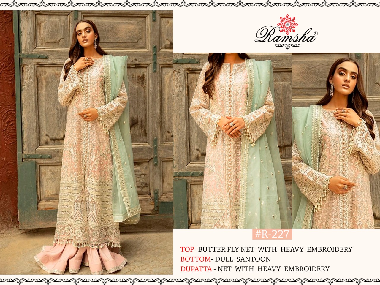 Ramsha R-227 Salwar Kameez Net Singles