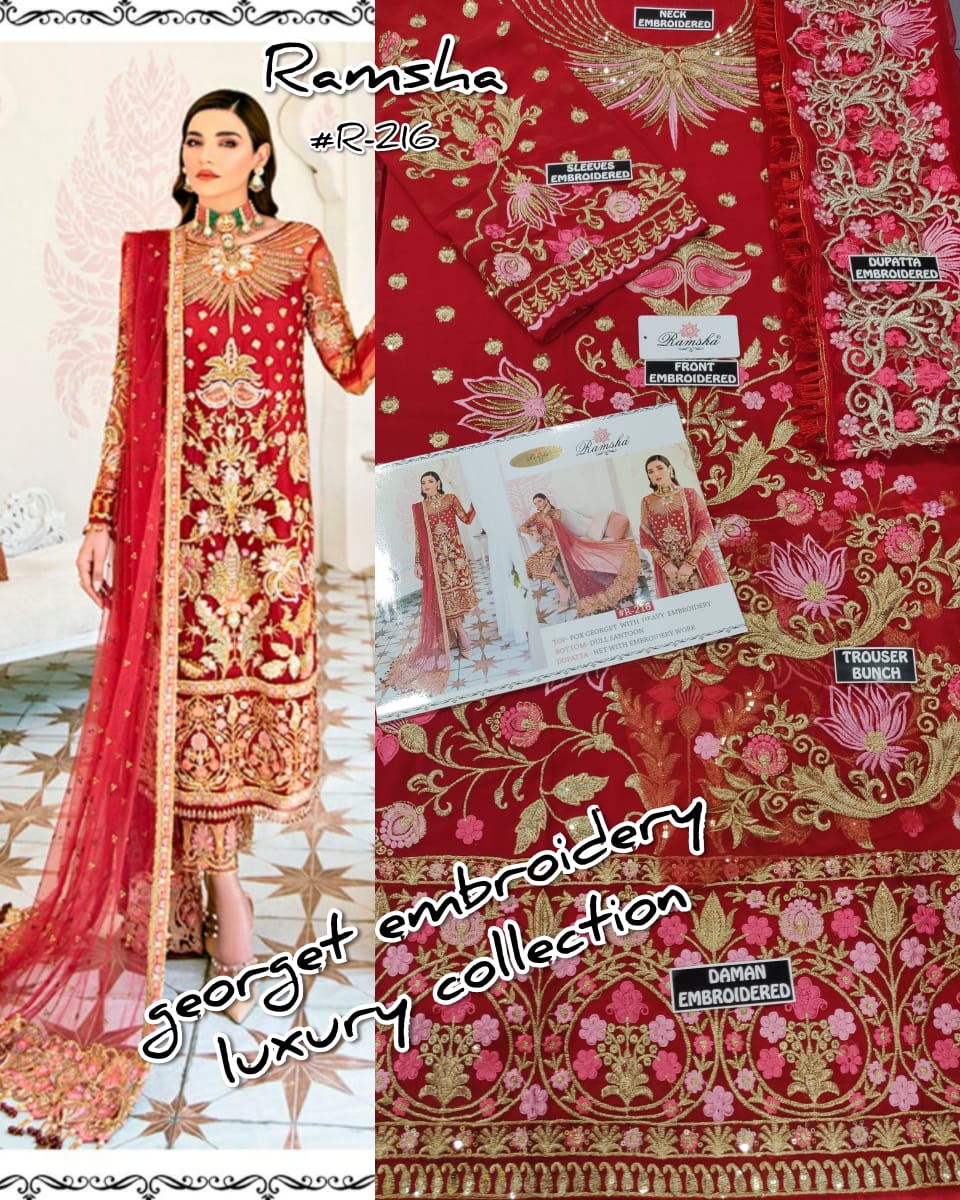 Ramsha R-216 Salwar Kameez Georgette Singles