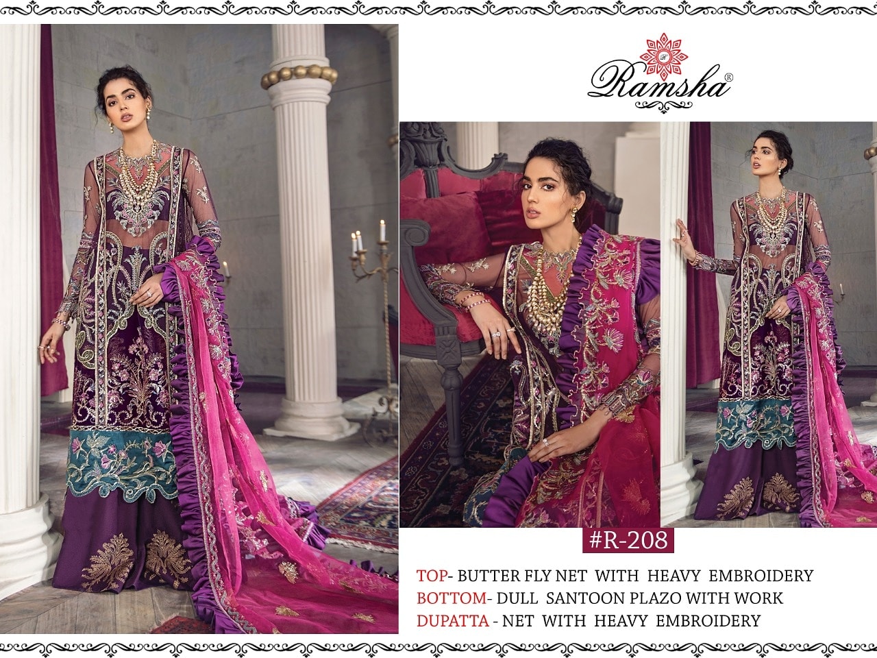 Ramsha R-208 Salwar Kameez Net Singles