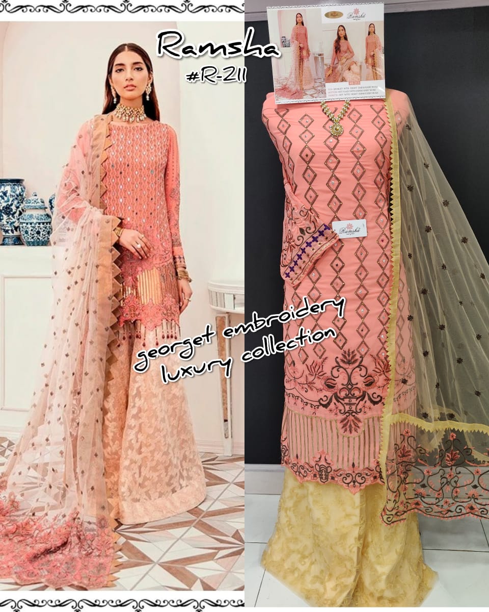 Ramsha R-211 Salwar Kameez Georgette Singles