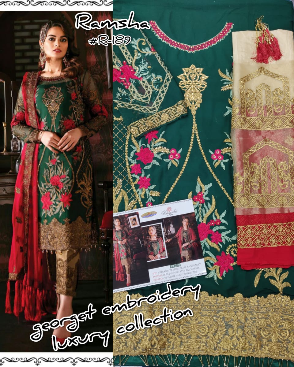 Ramsha R-189 Salwar Kameez Georgette Singles