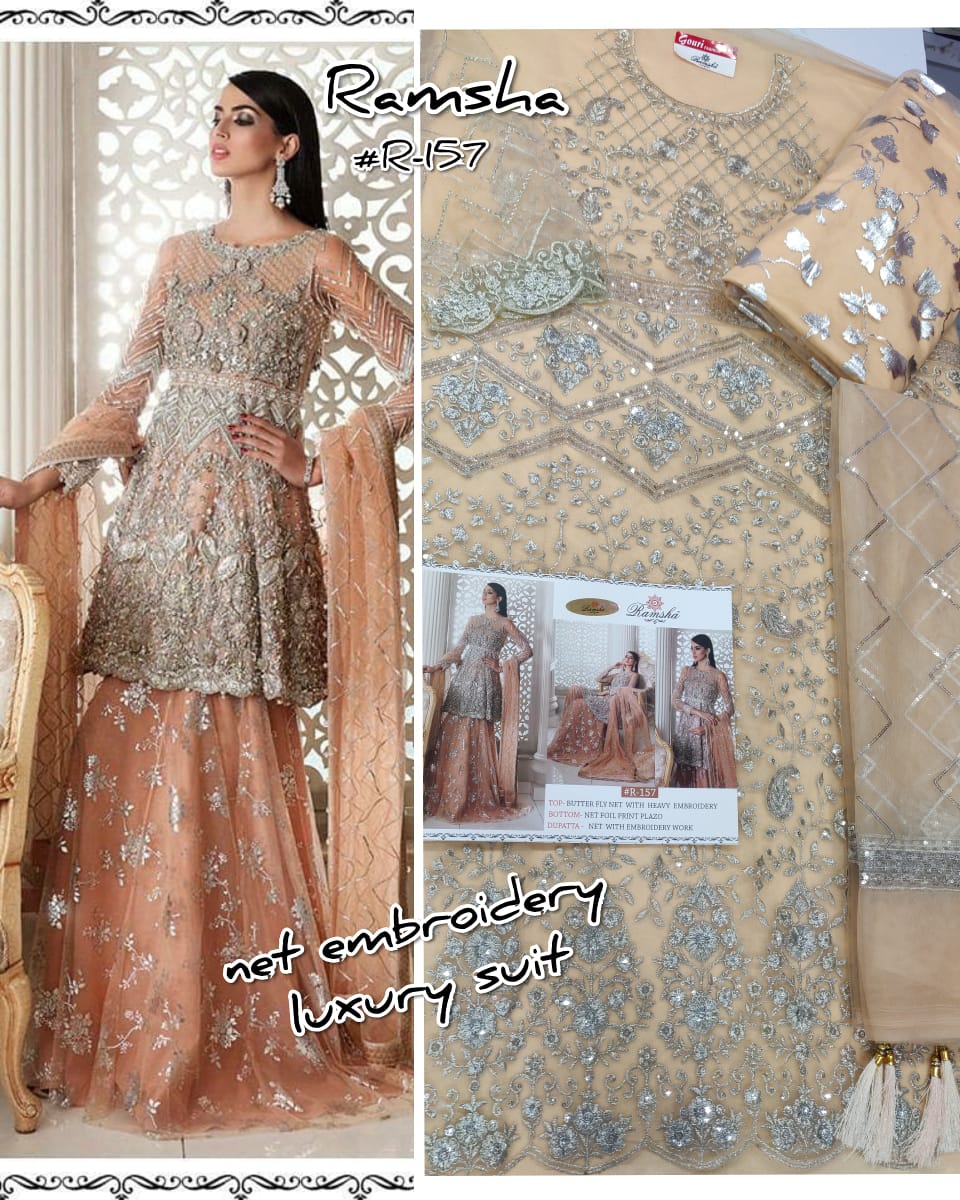 Ramsha R-157 Salwar Kameez Net Singles