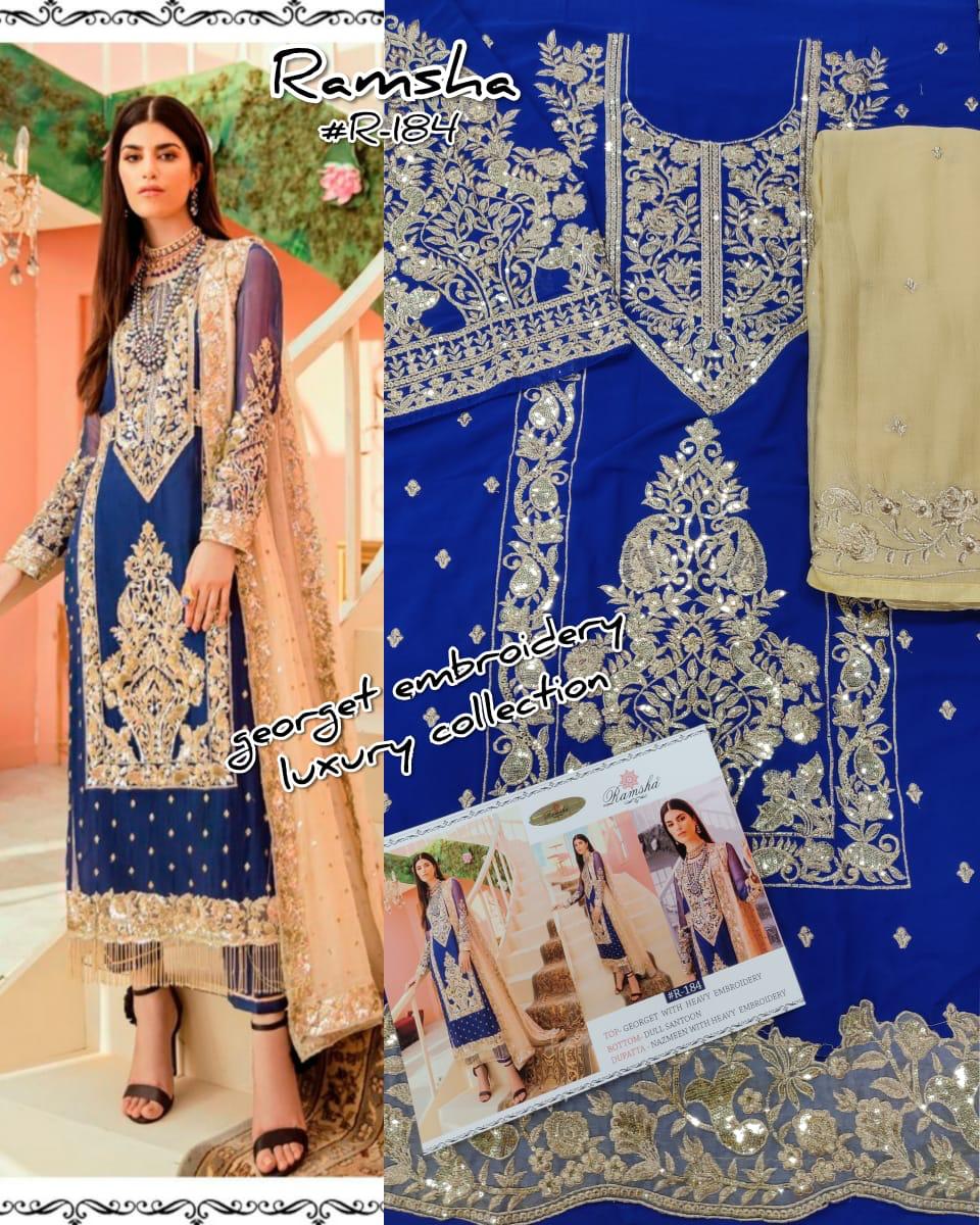 Ramsha R-184 Salwar Kameez Georgette Singles