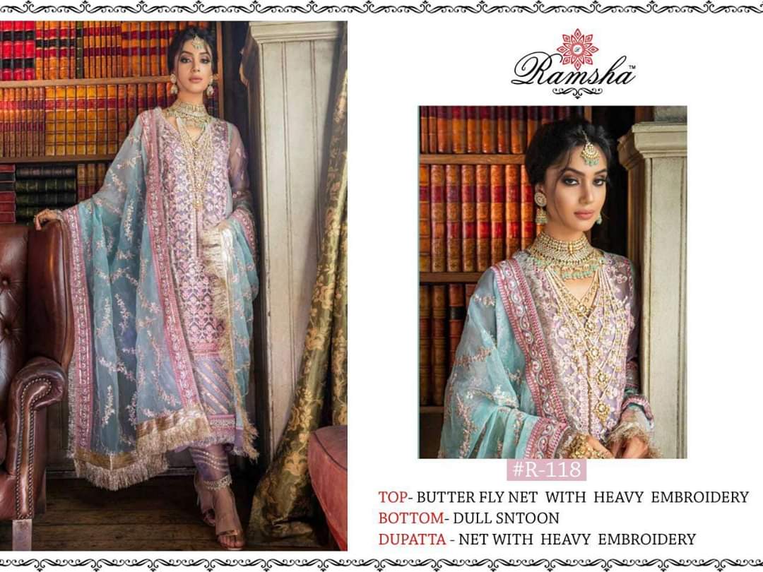 Ramsha R-118 Salwar Kameez Net Singles