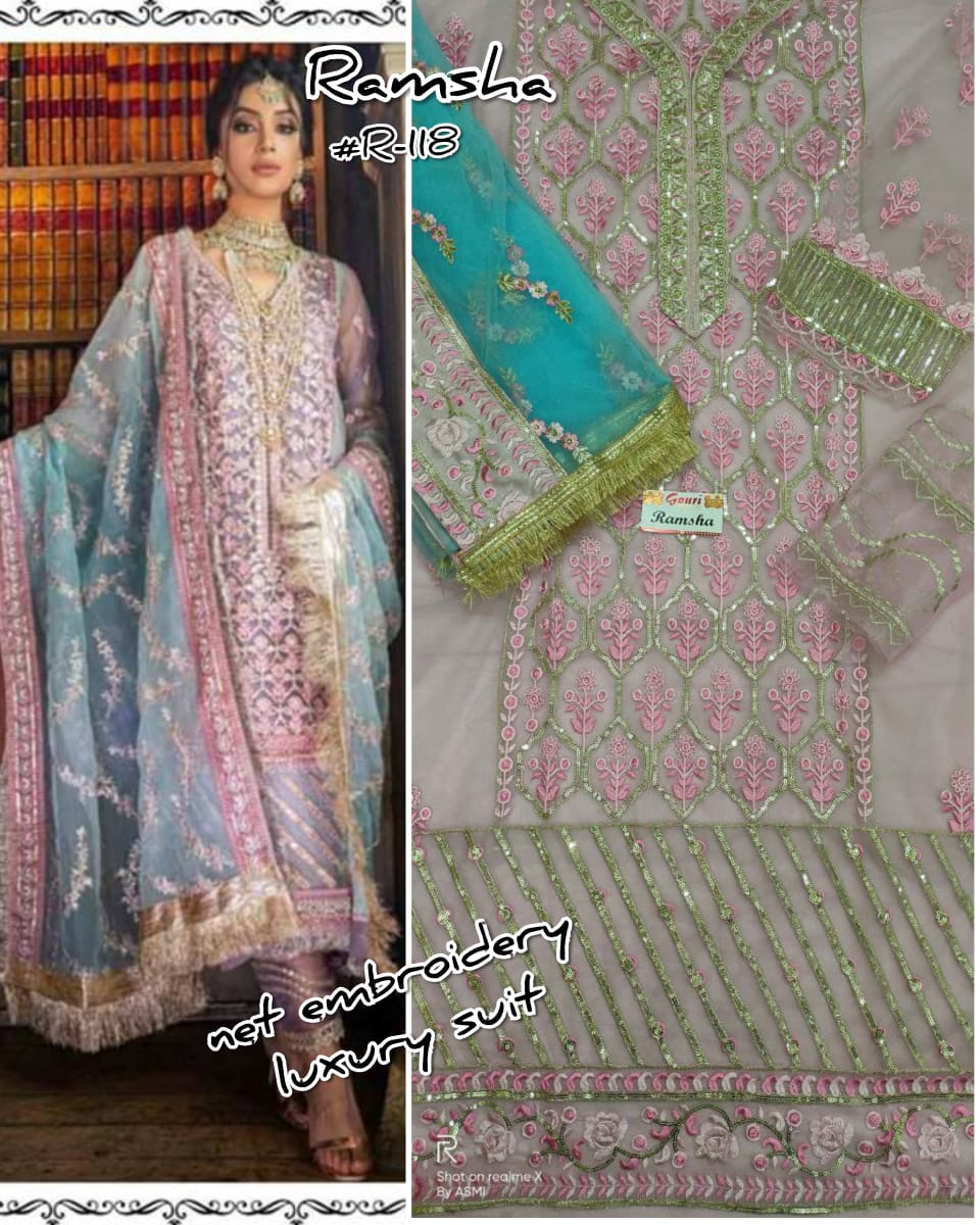 Ramsha R-118 Salwar Kameez Net Singles